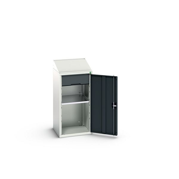 bott verso Pultschrank, mit 1 Fachboden und 1 Schublade, BxTxH: 525 x 550 x 1130 mm, Lichtgrau / Anthrazitgrau, 16926370.19
