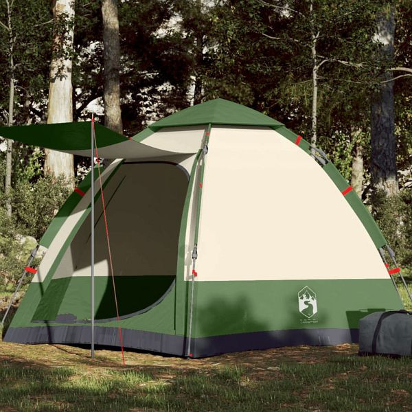 vidaXL Campingzelt 4 Personen Grün Quick Release, 4005335