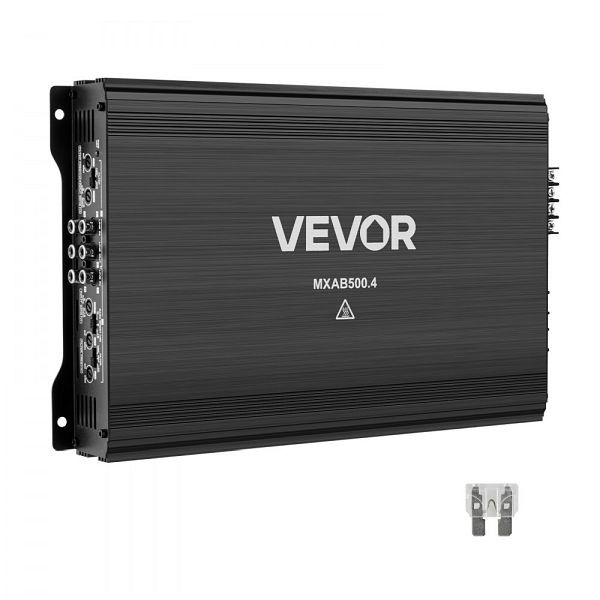 VEVOR 4-Kanal Autoverstärker, Klasse AB, 4x250W an 4 Ohm / 4x500W an 2 Ohm, für SUVs Pickups Geländewagen, 4TDABL4X300WNF5GG001V9