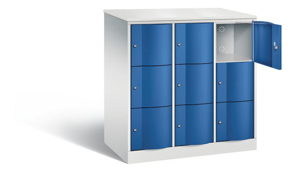 C+P XL-Schließfachschrank Resisto, H1255xB1148xT640mm, Farbe: Lichtgrau / Enzianblau, 8573-373 S10150