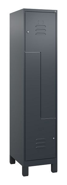 C+P Z-Spind Classic PLUS, Füße, 2 Abteile, 1800x400x500mm, 7016/7016, Zylinderschlösser, 0800137-122 S10027