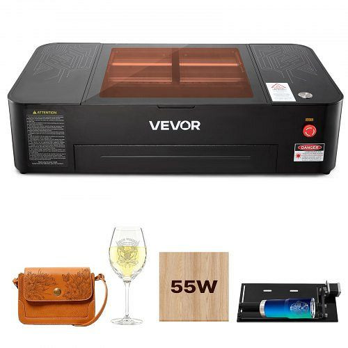 VEVOR CO2-Lasergravierer 55W, 500x300mm, mit 16-MP Kamera, Wasserpumpe & Drehachse, für Holz, Acryl & Glas, LightBurn-kompatibel, EYHTJGDKJTMS2IMFX001V2