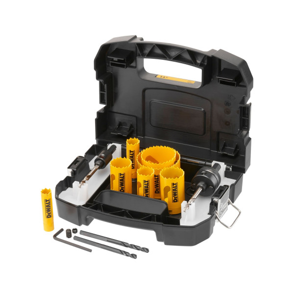 DeWalt Lochsägen-Set Bi-Metall Extreme, Elektriker-Set im Transportkoffer 11-teilig, 20-25-32-35-44-51-64mm, DT90354-QZ