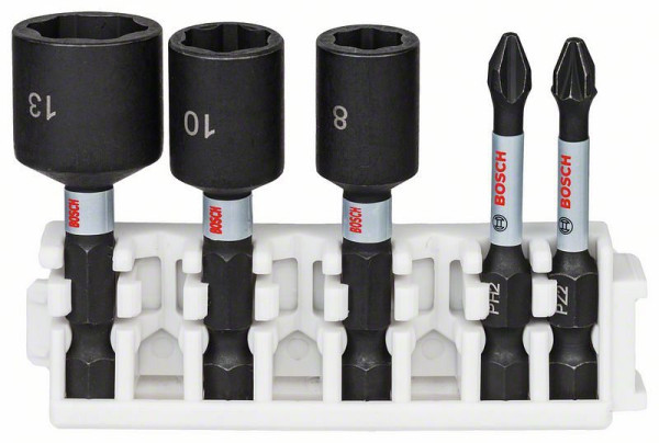 Bosch Schrauberbit- und Steckschlüssel-Set Impact Control, 5-teilig, VE: 5 Stück, 2608522350