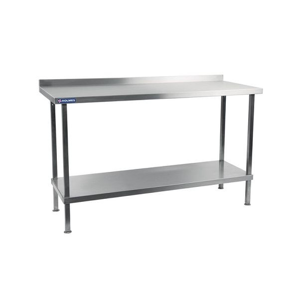 Holmes Wandtisch aus Edelstahl mit Aufkantung 1200 mm, DR022