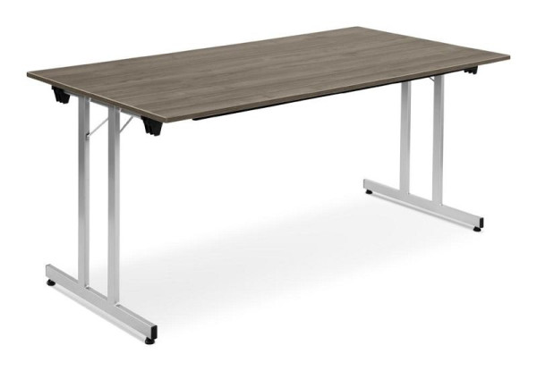Deskin Klapptisch / Mehrzwecktisch, Platte Dekor Walnuß, Gestell Alusilber, B 1600 x T 800 x H 720 mm, 349504