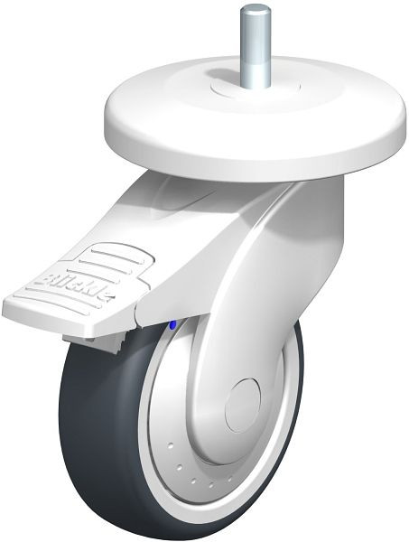 Blickle LWKX-TPA 101XK-11-FI-FK-AMWX100 Kunststoff-Lenkrolle WAVE, rostfrei, mit Abweisrad & Feststeller, Thermoplastisches Gummi-Elastomer, Grau, 849320