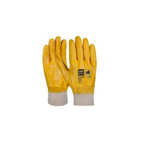 PRO FIT Standard Nitril-Handschuh, orange, vollbeschichtet, Strickbund, Größe: 8, VE: 12 Paar, 4002-8