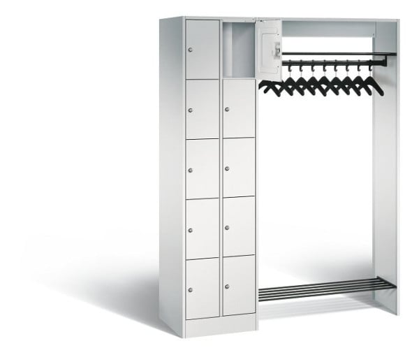 C+P Offene Garderobe Serie 8070, H1950xB1410xT480mm, Farbe: Lichtgrau, 80720-00 S10000