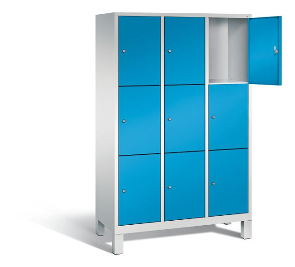 C+P Schließfachschrank Evolo, H1850xB1200xT500mm, Farbe: Lichtgrau / Lichtblau, 48010-323 S10042