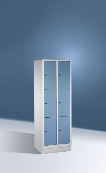 C+P Schwarz-Weiss-Spind Evolo, H1800xB610xT500mm, Farbe: Lichtblau, 48022-20 S10130