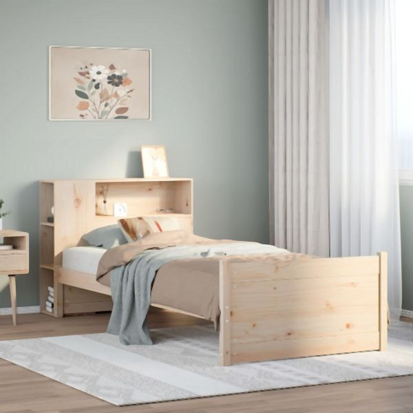 vidaXL Bücherregalbett ohne Matratze 75x190 cm Massivholz Kiefer, 3322447
