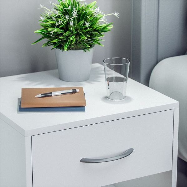 casaria Nachttisch Kiel Weiß 41x39x28cm, 109737, 4251779133208