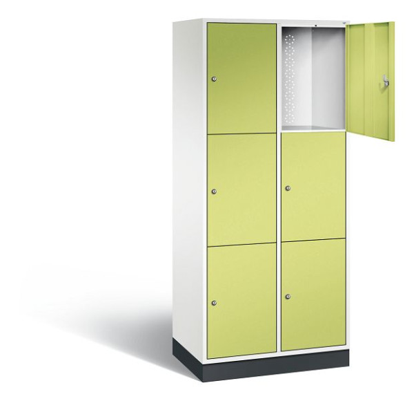 C+P XL-Schließfachschrank Intro, H1950xB820xT490mm, Farbe: Verkehrsweiß / Viridingrün, 8370-202 S10147