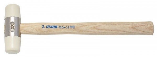 Unior Schonhammer mit Holzstiel und auswechselbaren Köpfen, 40 mm, WEISS, 605494