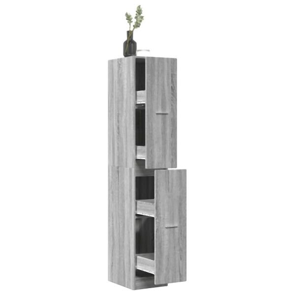 vidaXL Apothekerschrank Grau Sonoma 30x41x174,5 cm Holzwerkstoff, 3309632