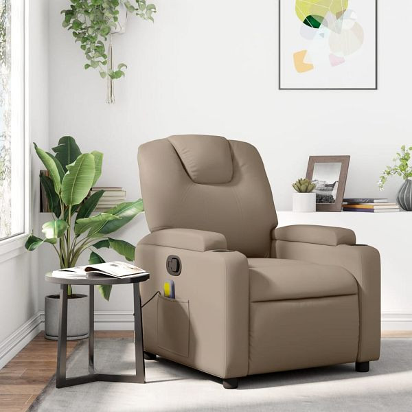 vidaXL Massagesessel Cappuccino-Braun Kunstleder, 372402