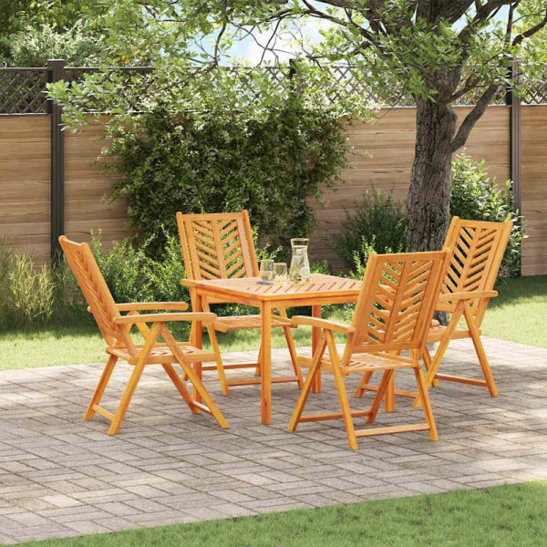 vidaXL Garten Essgruppe, 5er Set, Braun 90 x 90 x 74 cm Akazie Massivholz, 3154122