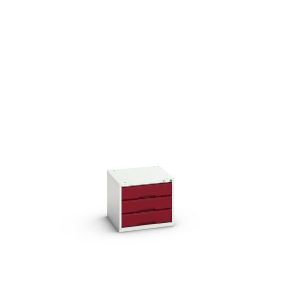 bott verso Schubladenschrank, mit 3 Schubladen, BxTxH: 525 x 550 x 450 mm, Lichtgrau / Purpurrot, 16925001.24
