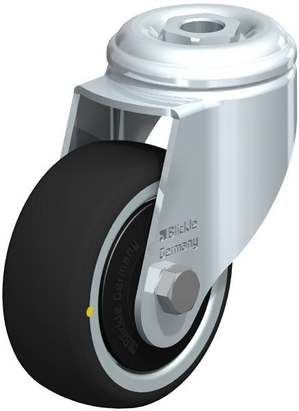 Blickle LKRA-PATH 80K-ELS-FK Apparate-Lenkrolle mit Rückenloch, Thermoplastisches Polyurethan, Grau, 845670