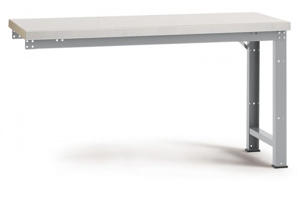Manuflex Anbauwerkbank PROFI Standard mit Blechbelagplatte, BxTxH = 1250 x 700 x 840 mm, Alusilber, WP4006.9006
