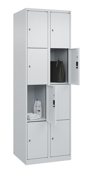 C+P Schließfachschrank Evolo PLUS, 8 Fächer, 1850x600x500mm, 7035/7035, 049000-204 S10013