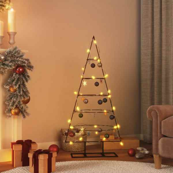 vidaXL Metall-Weihnachtsbaum für Dekorationen Schwarz 125 cm, 359590