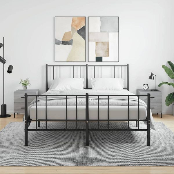 vidaXL Nachttische 2 Stück Grau Sonoma 40x35x47,5 cm Holzwerkstoff, 827337