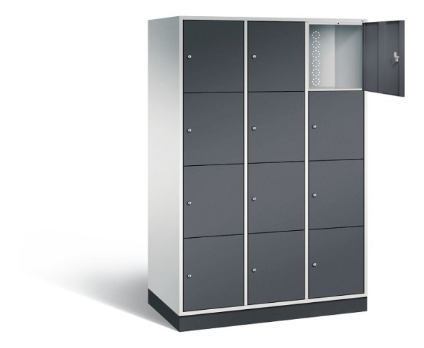 C+P XL-Schließfachschrank Intro, H1950xB1220xT590mm, Farbe: Lichtgrau / Schwarzgrau, 8470-303 S10086