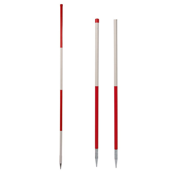 Stein HGS NESTLE Stahlfluchtstab, Gesamtlänge 2,16 m, zerlegbar, 6 x rot beginnend, 6 x weiß beginnend, VE: 12 Stück, 66755.0003