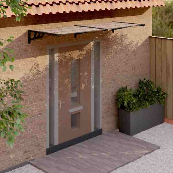 vidaXL Türvordach Schwarz 239x90 cm Polycarbonat, 153700