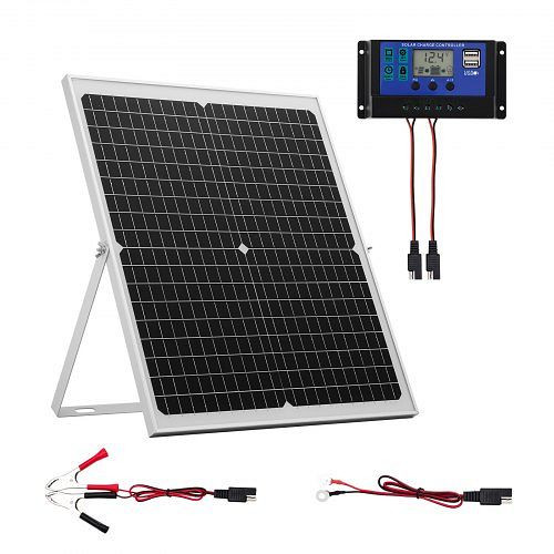 VEVOR 12V Monokristallines Solarpanel-Kit mit MPPT-Controller & Halterung, IP67, für Auto, Boot, Wohnmobil, Anhänger, ZJKXLDJG30WWQGYWF001Y3