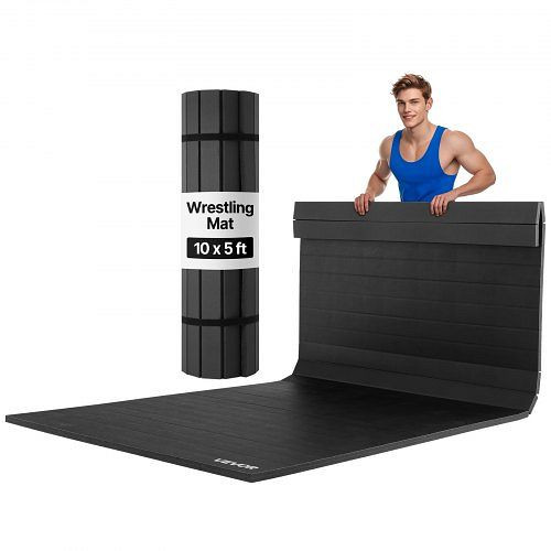 VEVOR Kampfsportmatte 3 x 1,5 m, wasserfest, aufrollbar, für Gymnastik, Jiu-Jitsu, MMA, Judo, Boxen, Yogamatte Schwarz, PMKSJD105FTHMVDV3001V0