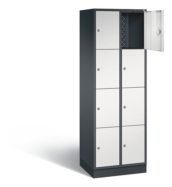 C+P Schließfachschrank Intro, H1950xB620xT490mm, Farbe: Schwarzgrau / Lichtgrau, 8470-201 S10170