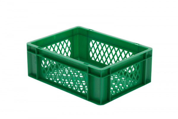 LA-KA-PE TK 400/145-2, Transport-Stapelkasten, grün, Wände und Boden durchbrochen, VE: 4 Stück, 07500 22 23