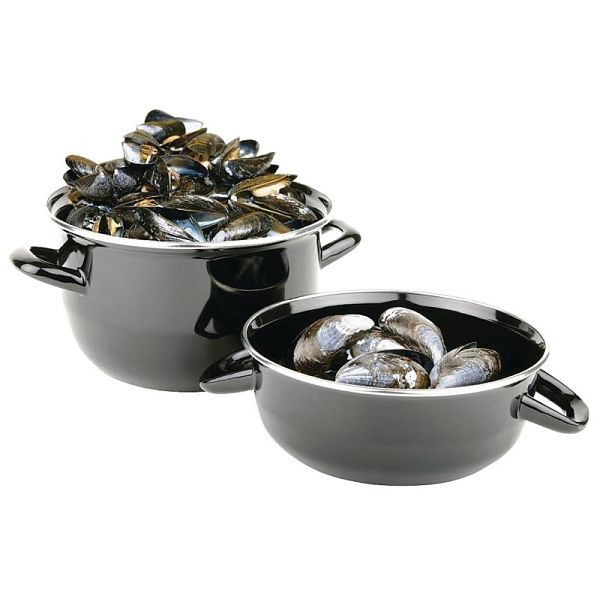 Olympia Muscheltopf 22,5cm 1,5kg, emaillierter Edelstahl, U264