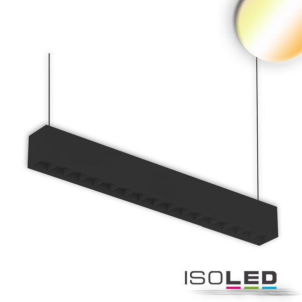 ISOLED LED Aufbau/Hängeleuchte Linear Raster 20W, anreihbar, schwarz, ColorSwitch 3000/3500/4000K, 114062