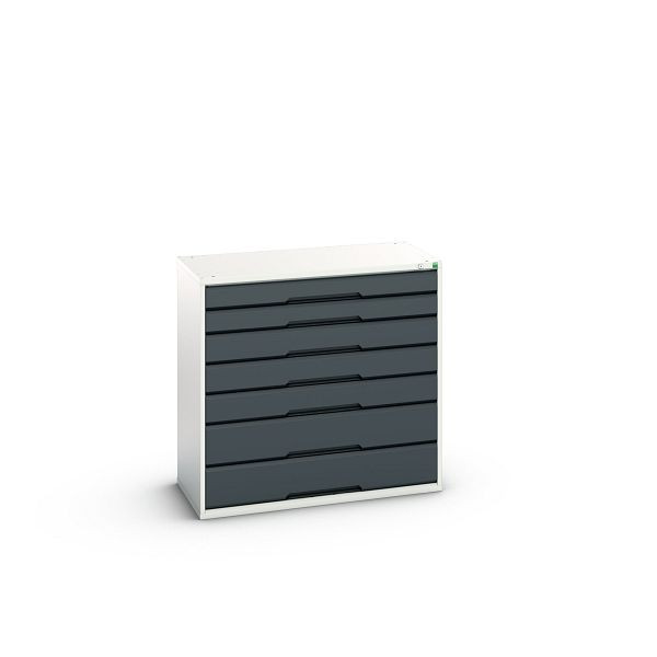 bott verso Schubladenschrank, mit 7 Schubladen, BxTxH: 1050 x 550 x 1000 mm, Lichtgrau / Anthrazitgrau, 16925249.19