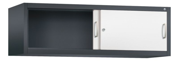 C+P Aufsatzschrank Acurado, H500xB1600xT500mm, Farbe: Schwarzgrau / Verkehrsweiß, Bügelgriff, 1 OH, 2154-00 S10097