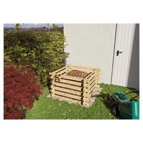 T&J BODO Holzkomposter, 120 x 120 x 70 cm, kdi-grün, Stecksystem, 19903