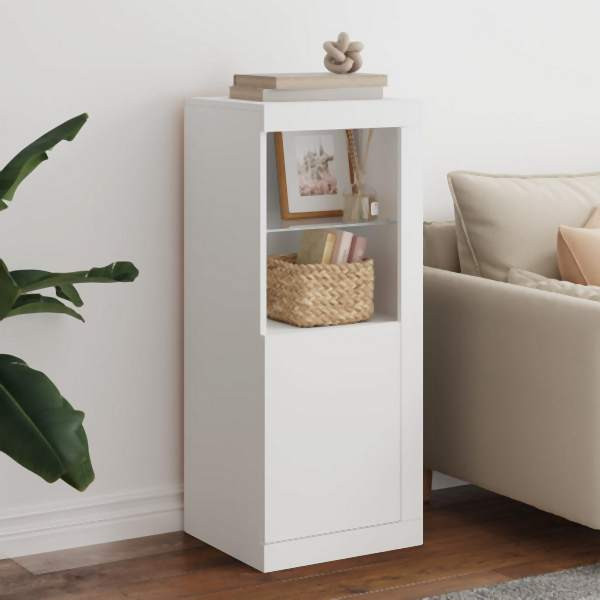 vidaXL Sideboard mit LED-Beleuchtung Weiß 41x37x100 cm, 836644