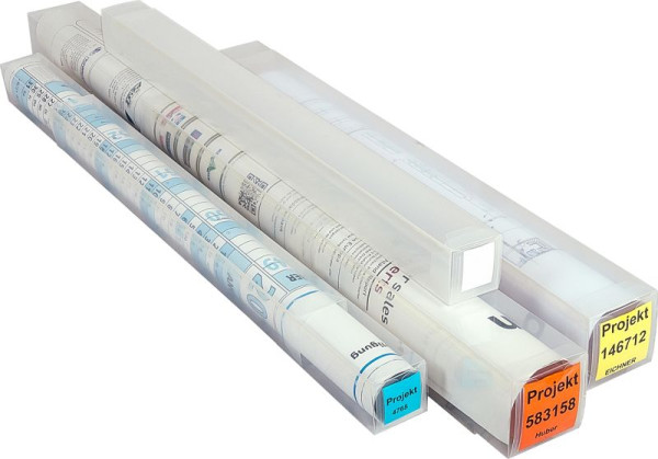 Eichner Planhülse / Zeichnungshülse aus PP, Transparent, Größe: 6,5 x 6,5 cm, 9703-00059
