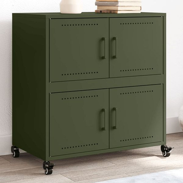 vidaXL Sideboard Olivgrün 68,5x39x72 cm Kaltgewalzter Stahl, 846654