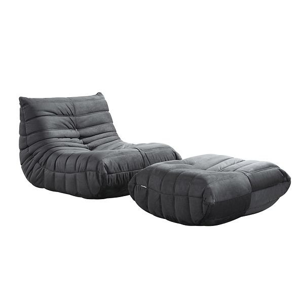 HOME DELUXE Relaxsessel mit Hocker CHILL - Farbe Anthrazit, 57233