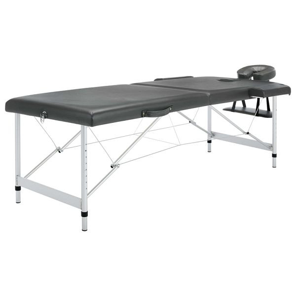 vidaXL Massageliege 2-Zonen Aluminiumgestell Anthrazit 186x68 cm, 110174