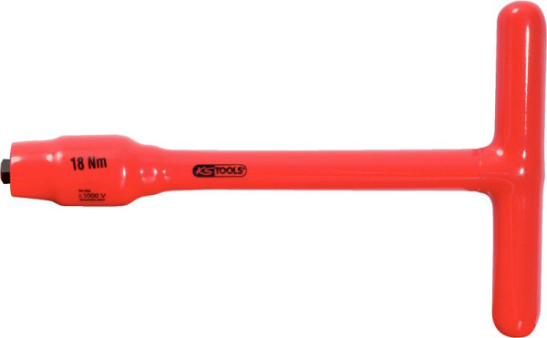 KS Tools 3/8" Festeingestellter T-Griff-Drehmomentbegrenzer mit Schutzisolierung, 18Nm, 117.3807