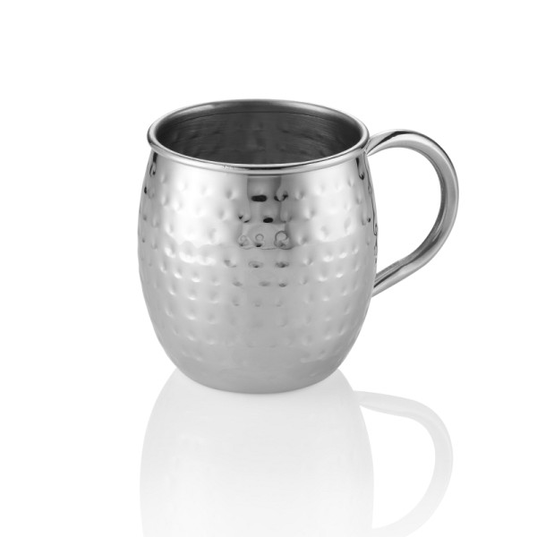 WAS Moscow Mule Set, 0,45 L, Ø 8,5 cm, Höhe 10 cm, gehämmert, VE: 2 Stück, Chromnickelstahl, 2033045