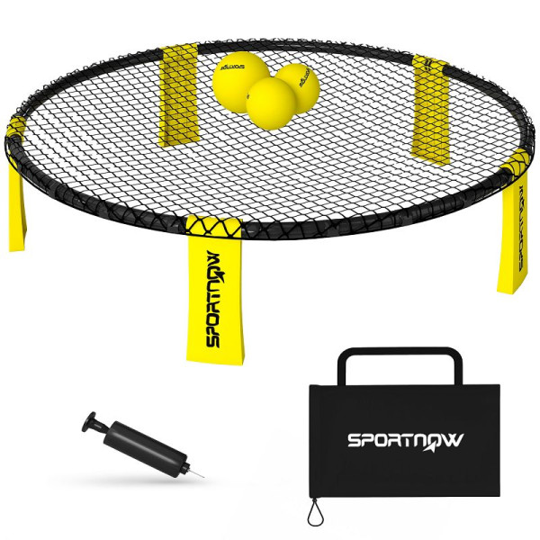 SPORTNOW Roundnet Set mit Netz 3 Bällen Tragetasche Ballpumpe Spikeball Set Ø 92 x 20 cm, A71-052V00YL