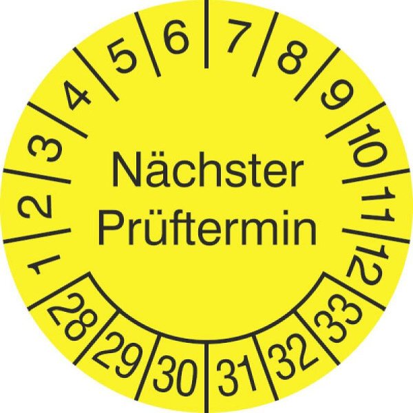 Stein HGS Prüfplaketten ohne Jahresfarbe (6 Jahre), Dokumentenfolie, selbstzerstörend bei Ab, 31.c7027-28