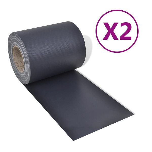 vidaXL Garten Sichtschutzstreifen 2 Stück PVC 70x0,19 m Dunkelgrau, 3057523